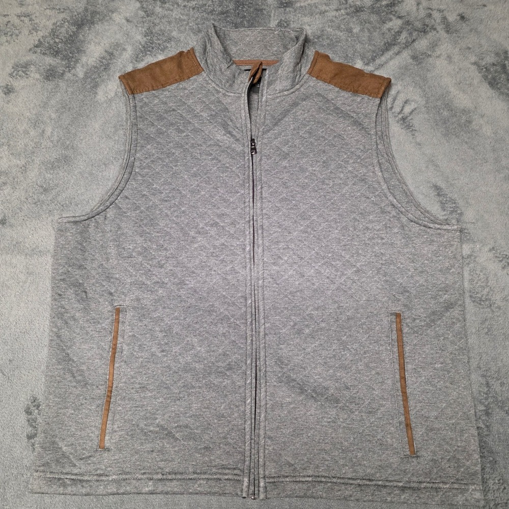 Bonobos Vest Mens L Gray Brown Quilted Preppy Business Casual